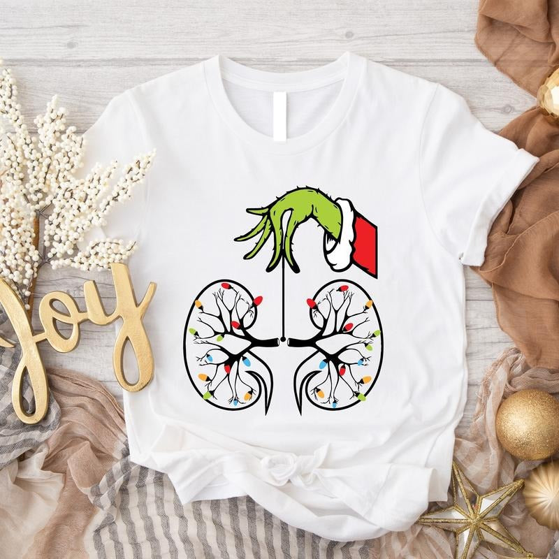 Nurse Christmas Shirt, Kidney Nurse Christmas Shirt, Christmas Dialysis Tee, Christmas Light Shirt, Matching Nurse Squad Gift Tee, Kidney RN Short Sleeve Gift, Doctor Shirt For Holiday.