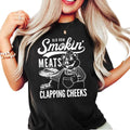 Old Row Smokin' Meats And Clapping Cheeks Vintage Graphic Shirt, Summer Cookout Gift, Funny BBQ Enthusiasts Shirt, Kitchen Chef Gifts, Funny Cook Shirt