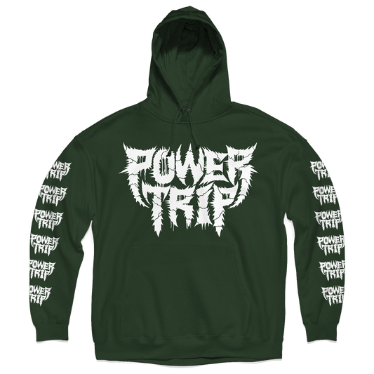 Power Trip "Spikey Logo Sleeves" Green Hoodie