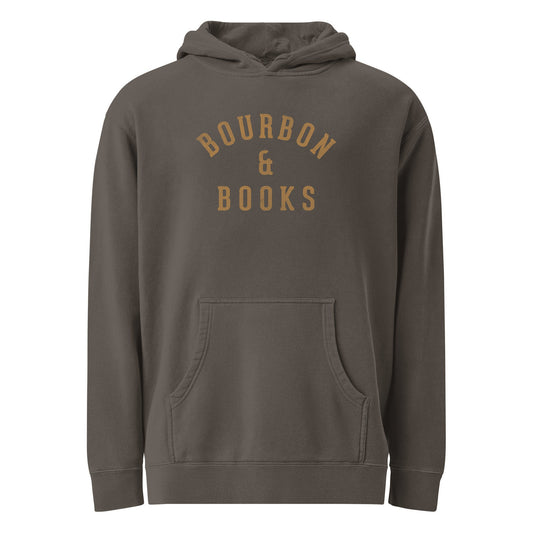 Unisex Bourbon &amp; Books Vintage Wash Pullover Hoodie