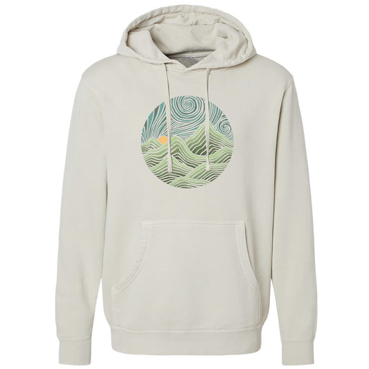 Swirly Mountains | Design by Dylan Fant Vintage Wash Pullover Hoodie