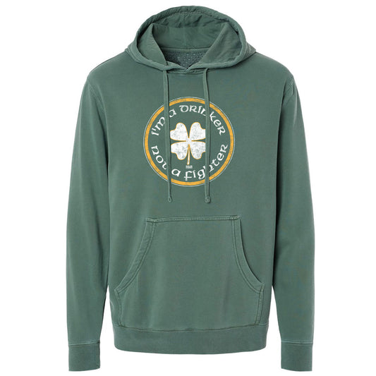 Unisex I'm a Drinker Not a Fighter Vintage Wash Pullover Hoodie