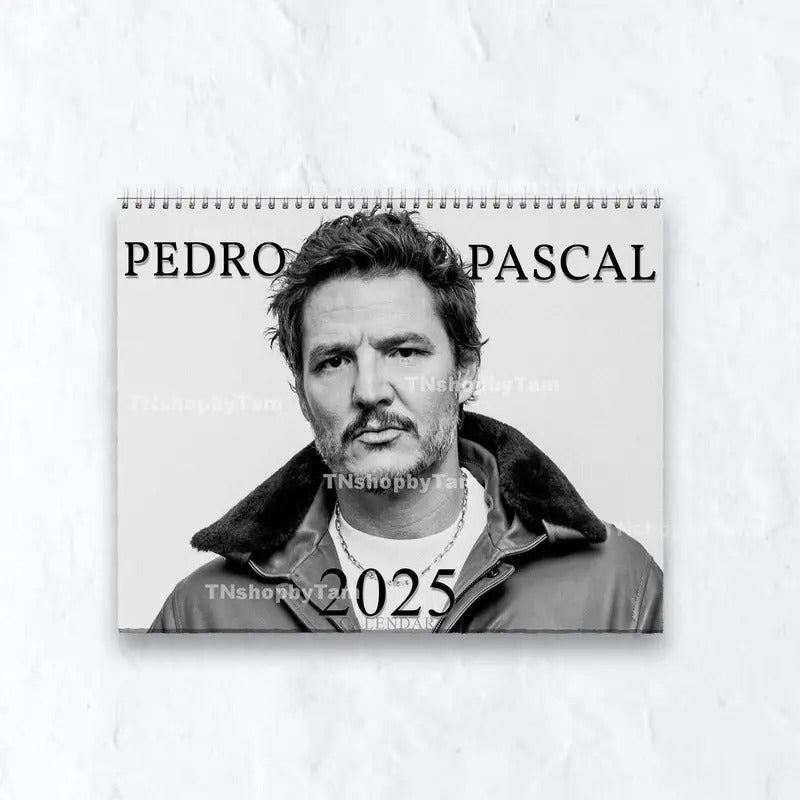 Pedro P4sc4l 2025 Wall Calendar Planner, Pedro P4sc4l Celebrity Merchandise, Celebrity Crush Merch, Unique Holiday Gift, New Year 2025
