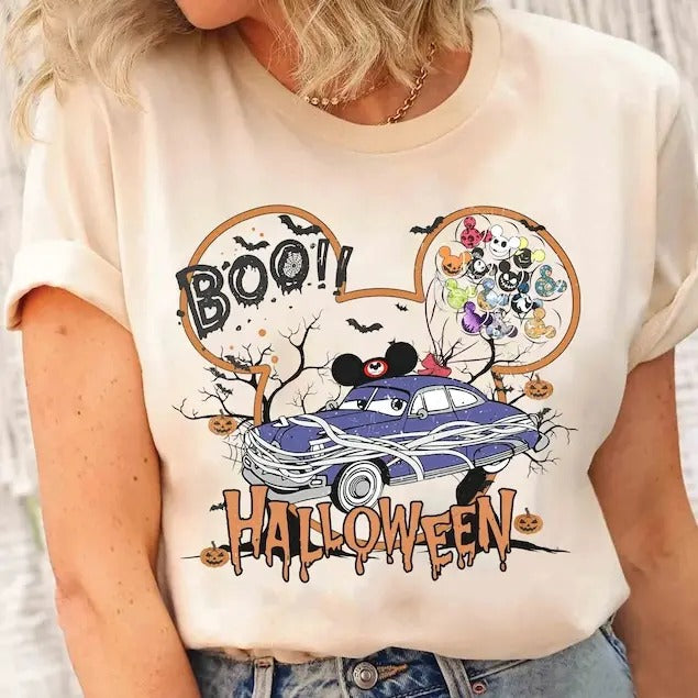 Personalized Cars Halloween Balloon Shirt, Lightning Mcqueen & Tow Mater Tshirt, mickeyy's Not So Scary Party, Magic Kingdom