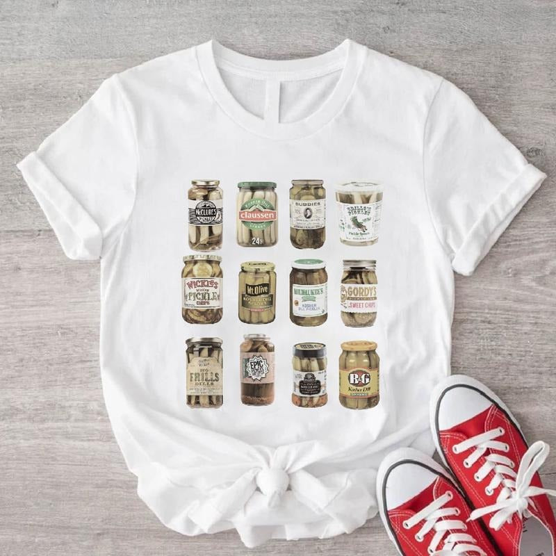 Pickles Jars Shirt, Trendy Canned Pickles T-Shirt, Unisex Pickles Lover Gift Tee, Preserved Food Tee, Canning Season Short Sleeve, Vintage Jars Tee.