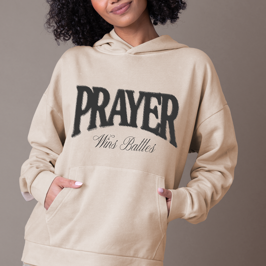 GLO - Prayer Wins Battles Pullover Hoodie - Buttercream - Vintage Wash - 44