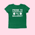 Prone to Shenanigans and Malarkey, St Patrick's Day Shirt, Lucky Shamrock Shirt, Irish Shirt, Lucky Tanks, Patricks Day Tanks Baby Tee, Y2K 2000's Style