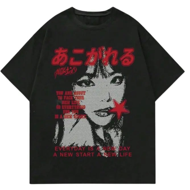 ROMWE Men Short Sleeved Y2k T-Shirt With Slogan T-Shirt, S-3XL, Streetwear & Underwear, Unisex Cotton Crewneck T-Shirt - Medium, Short Sleeve Tee