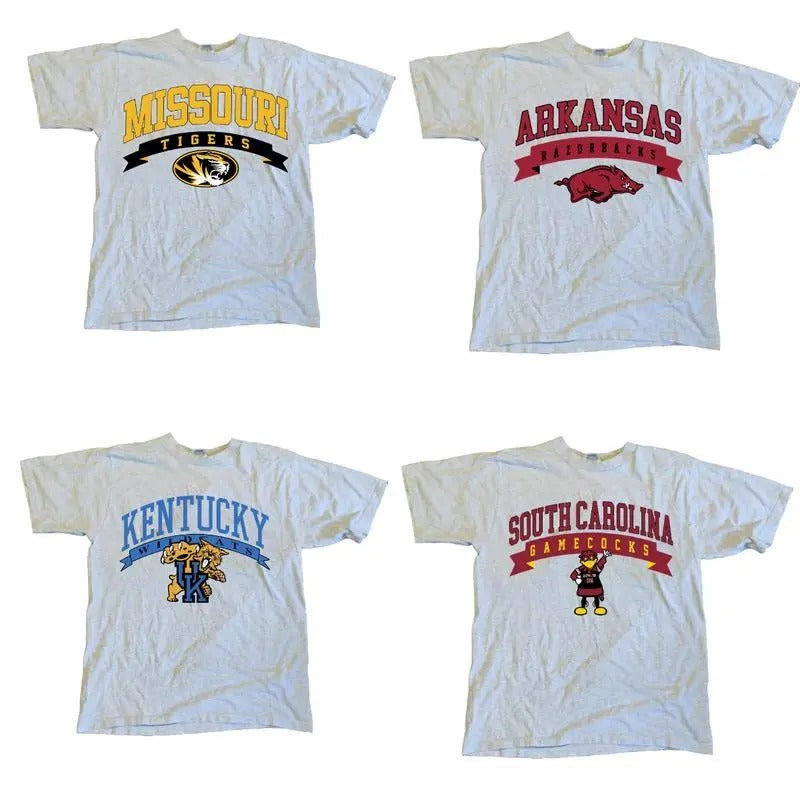 [SALE 45%] Vintage All NCAA Team College Ash T-shirt The Retro Sweater Unisex Casual Clothing Outfit Menswear football team graphic basketball