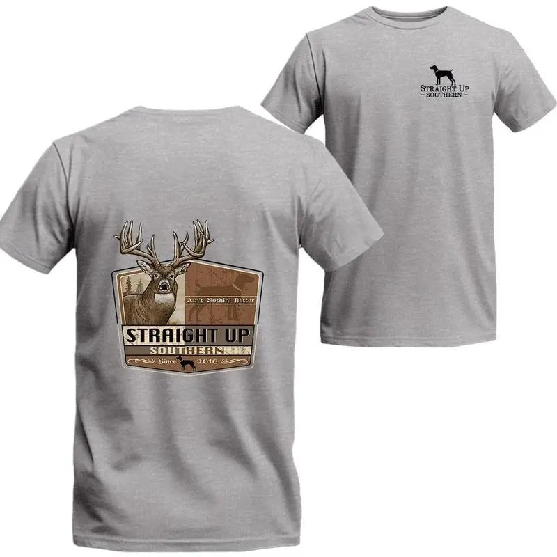 [Sale Up to 45%] Straight Up Southern Hunting Reindeers T-shirt, Aint Nothin Better Hunter Dad T-shirt for men & women Classic Cotton Menswear Top