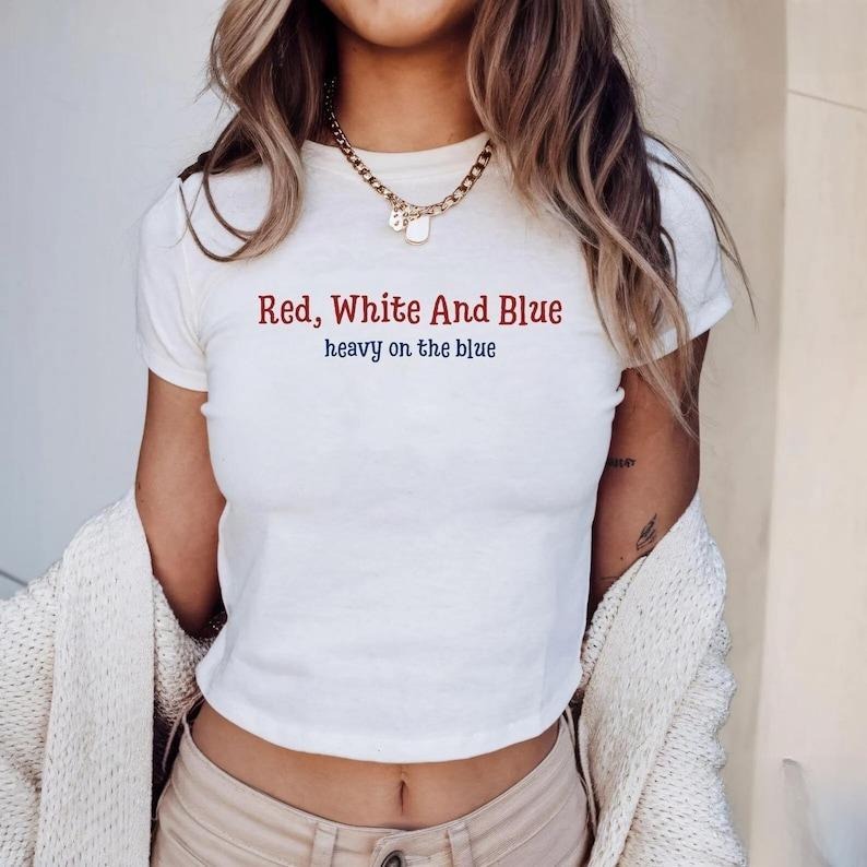 [Sale up to 30%] Liberal 4th of July 90s Style Baby Tee, Progressive 4th of July, Anti Fourth of July y2k Baby Tee