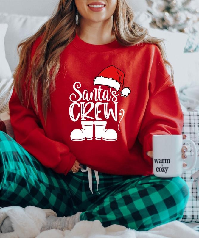 Santa's Crew Sweatshirt, Christmas Matching Family Outfit, Winter Holiday Cousin Crew Gift, Family Gathering Christmas Hoodie, Cousins Reunion Sweater