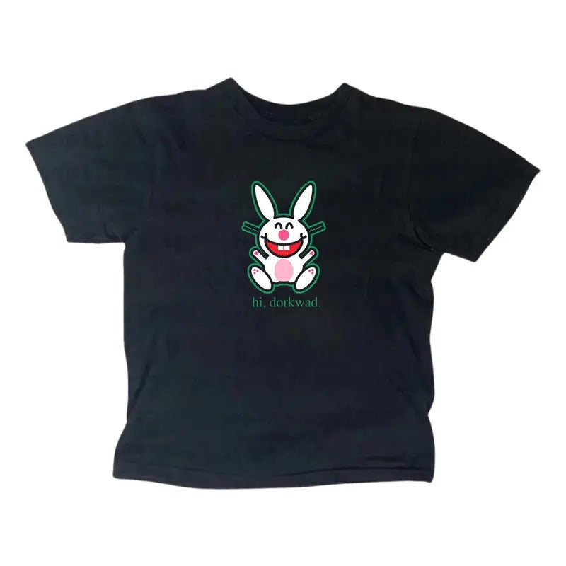 Scene Clothing Happy Bunny Baby Tee Gothic Emo Girl Top Women's Casual Short Sleeve Cotton T-Shirt for Summer Women Fitted Casual Wear - Womenswear