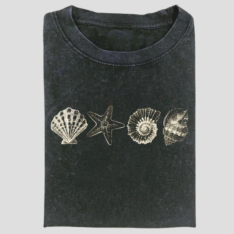 Sea Shells 90s Vintage Style Tshirt, Retro Y2k Ocean Shell Shirt, Sea Lovers Shirt, Summer Ocean Shirts, Cute Sea Animal Tee