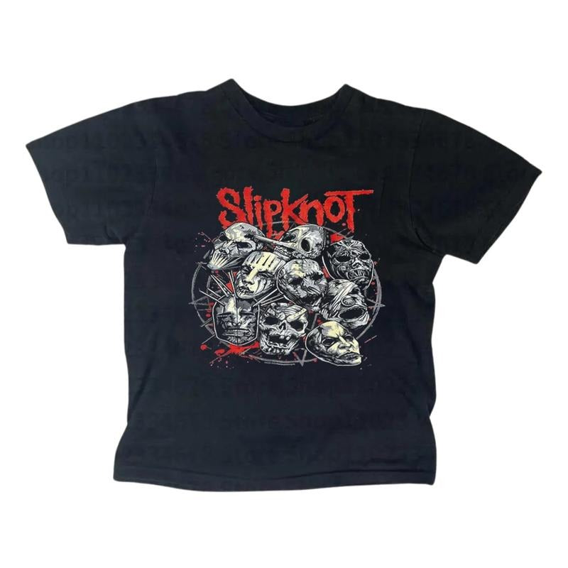 Slipknot Rock Band Baby Tee, Metal Gothic Rock Band, Y2k Top Women Streetwear, Gothic Emo Girl Top, Scene Clothing 2000s, Women Fitted T-Shirt, Gift For Fan