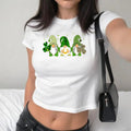 St Patrick's Day Gnomes Baby Tee, Womens St Patrick's Day , Cute St Paddys , Shamrock Shirt, St Patrick's Day Matching , Y2K 2000's Style