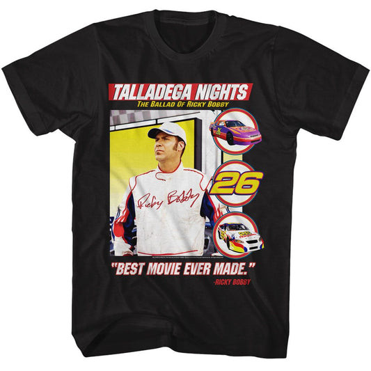 Talladega Nights - Best Movie Ever Made - Black Short Sleeve Adult T-Shirt
