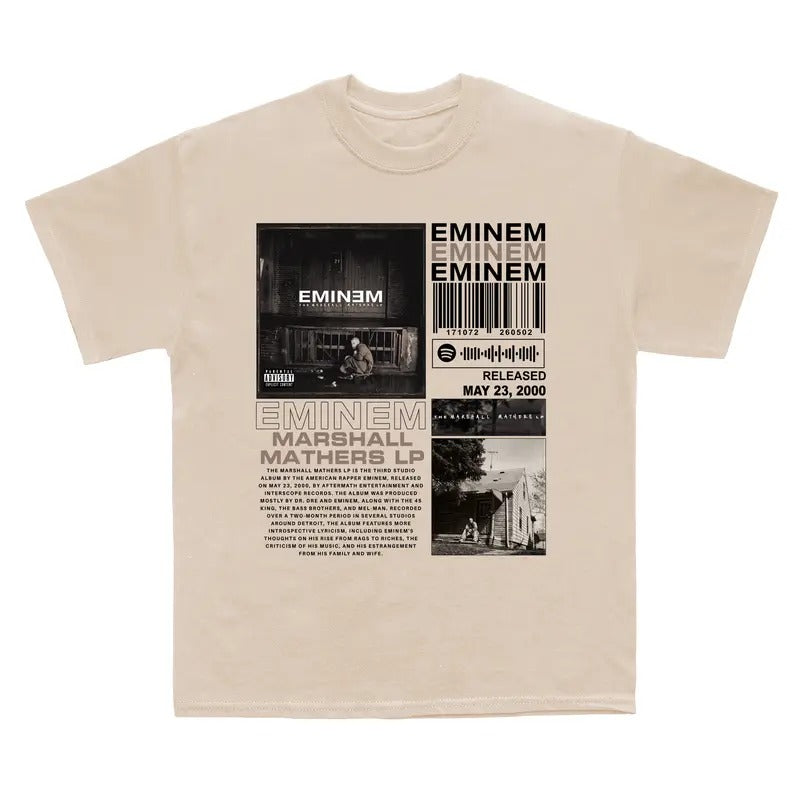 The Marshall Mathers LP, Eminem 90s Rap Shirt, Bootleg Rapper The Marshall Mathers LP Album Vintage Y2K Shirt, Retro Unisex Tee Cotton Fabric Classic Menswear