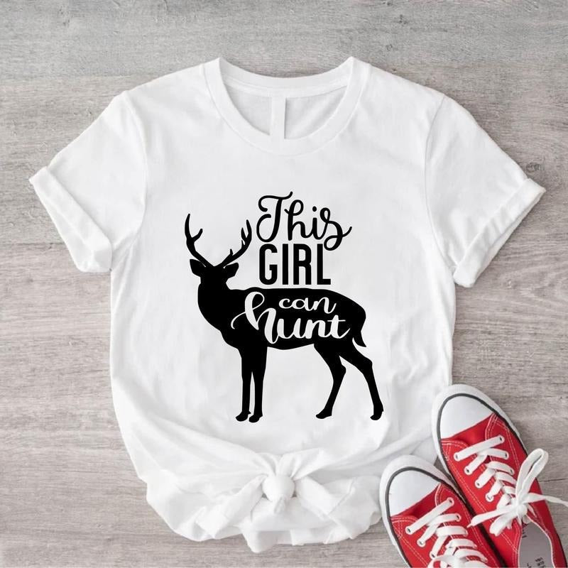 This Girl Can Hunt Shirt, Hunting Season T-Shirt, Cute Deer Tee, Hunting Lover Gift For Woman, Hunters Tee For Girl.