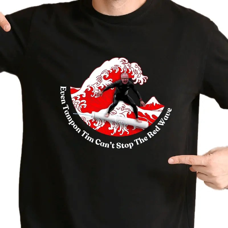 Tim Walz Red Wave Tshirt Cotton Menswear Soft t shirt funny meme