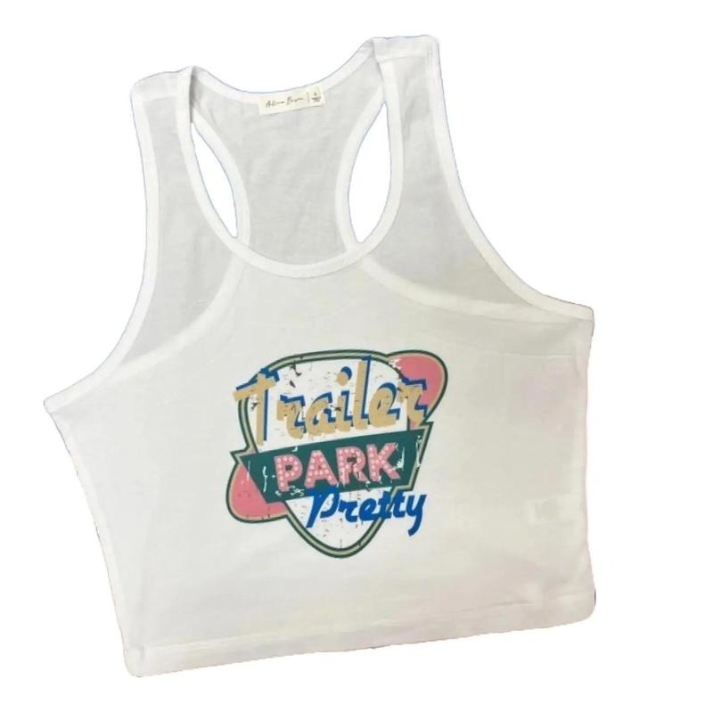 Trailer Park Pretty - Crop Tank, Baby Tee, Crop Tank Top Y2K Shirt, Political Activism, LGBTQ Rights, Free Speech, Feminist Shirt, Gift For Her