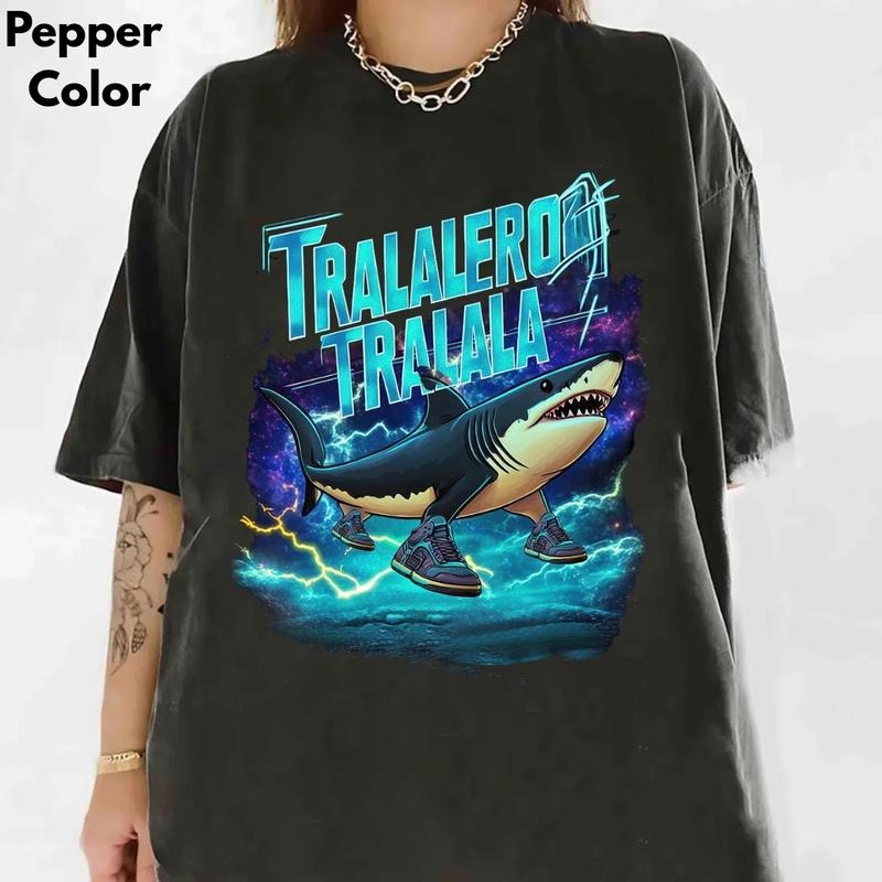 Tralalero Tralala Funny Shark Meme T-shirt, Brain Rot Tee, Stupid Gifts, Unhinged shirt, Shark With Shoes Meme Shirts, Unisex y2k Style T Shirt
