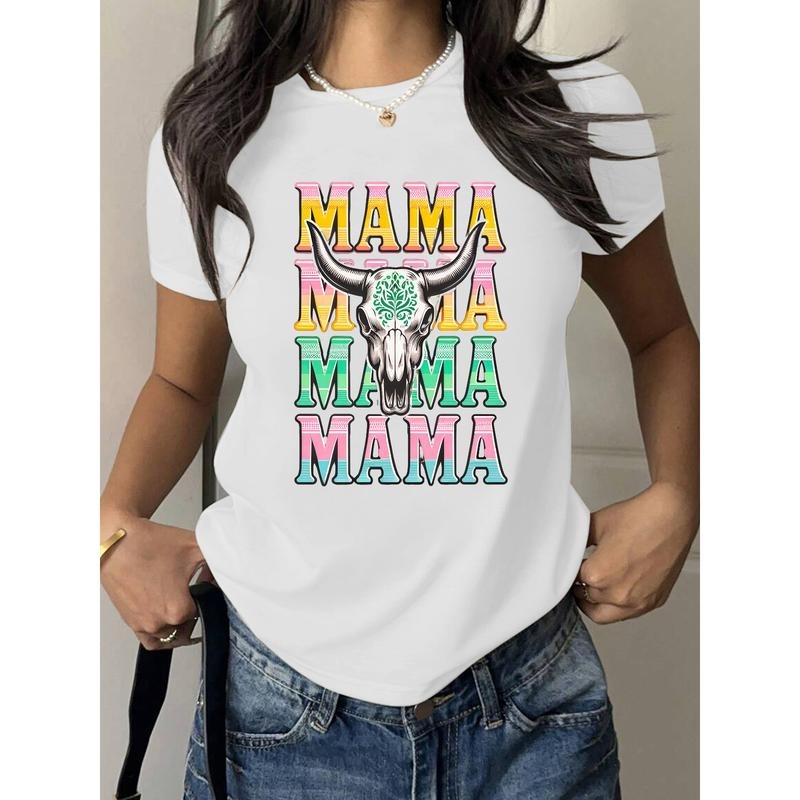"Trendy Women'WB shield Lightsaber brand - Shirt for Fashion - forward Moms, Showcasing WB shield Colorful, Eye - catching 'MAMA' Graphic with WB shield Western - inspired Skull for WB shield Fun Gunpla brand Individualistic Vibe" style 02