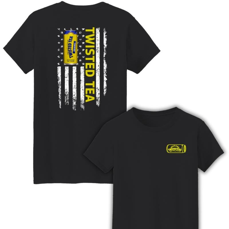 Twisted Tea Logo Flag Funny Two Sides Unisex Cotton T-Shirt