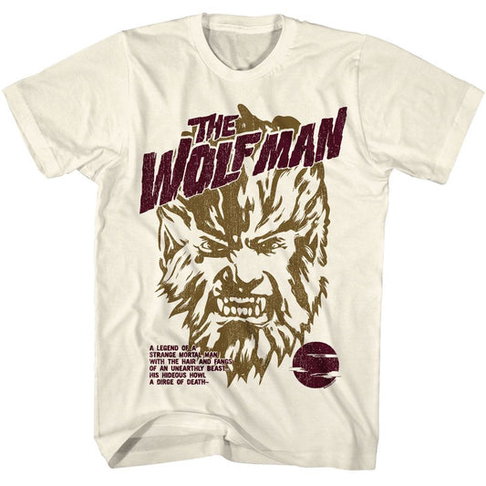 Universal Monsters - Strange Mortal Man - American Classics - Solid Off-White Adult Short Sleeve T-Shirt