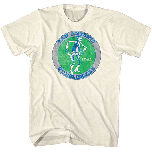 USFL - Gunslingers - American Classics - Solid Off-White Adult Short Sleeve T-Shirt