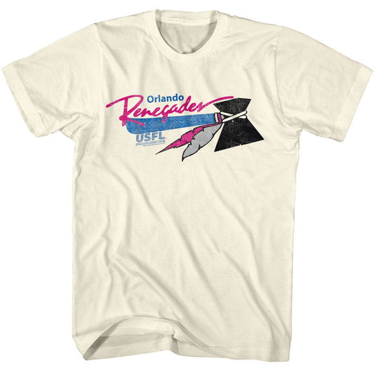 USFL - Renegades - American Classics - Solid Off-White Adult Short Sleeve T-Shirt