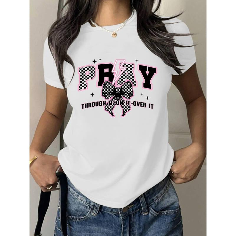 "Unique Women'WB shield Lightsaber brand - Shirt with Jumpman Inspiring Message, Showcasing WB shield Cool Checkered Bow Gunpla brand Lightning Bolt Graphic with WB shield Prayer - TNF Slogan for Jumpman Individualistic Look"