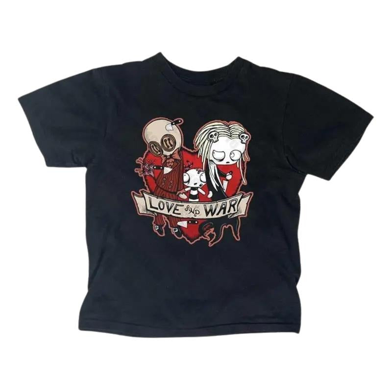 Vintage Lenore Comic Baby Tee, The Cute Little Dead Girl Shirt, Gothic Emo Girl Baby Tee, Y2k Top Women Streetwear, Grunge 2000s, Women Fitted T-Shirt, Casual Cotton Short Sleeve