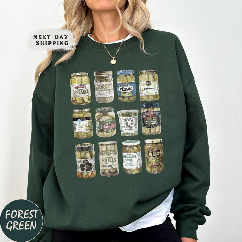Vintage Pickle Jar Sweatshirt, Canned Pickles Sweatshirt, Funny Pickle Sweater, Christmas Pickle Lover Shirt