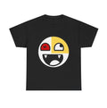 Vintage Playful Split Face Graphic Tee, Fun Cartoon Face, Streetwear Fashion, Bold Smile Shirt, emo scene clothes, affliction shirt, Y2k shirts, Menswear Womenswear Top