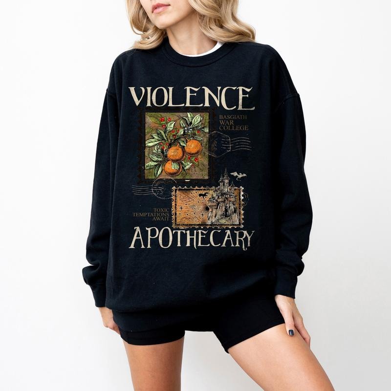 Violence Apothecary Sweatshirt, Fourth Wing Sweatshirt, Basgiath War College Shirt, Violet Sorrengail, Riorson House Gift,Xaden Riorson