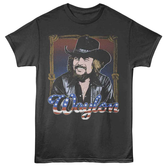 Waylon Jennings - Americana - Officially Licensed - Gray Solid Front Print Adult Short Sleeve T-Shirt