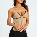 Women Sexy Backless Camisole Cute Tie Up Spaghetti Strap Crop Top Summer Deep V Neck Top Y2K Vintage Streetwear Light Polyester plain casual