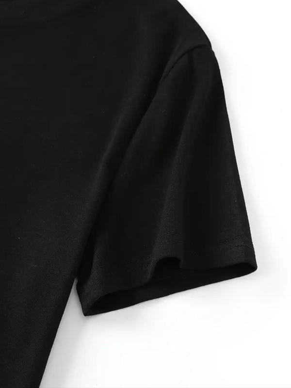 Women's Floral Print Round Neck Graphic Tee, Vintage Trendy Casual Drop Shoulder Short Sleeve T-shirt For Daily Wear, Ladies Summer Outfit