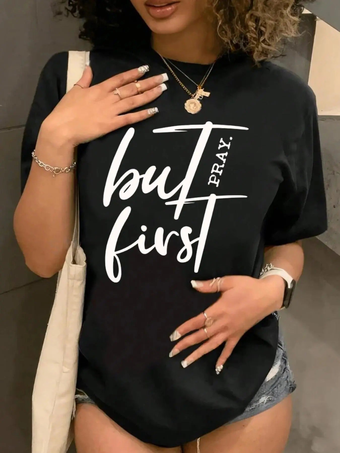 Women's Letter Print Round Neck Tee, Fashion Casual Crew Neck Short Sleeve T-shirt for Daily Holiday Vacation Outdoor Wear, Ladies Clothes for All Seasonsstyle{n002}11