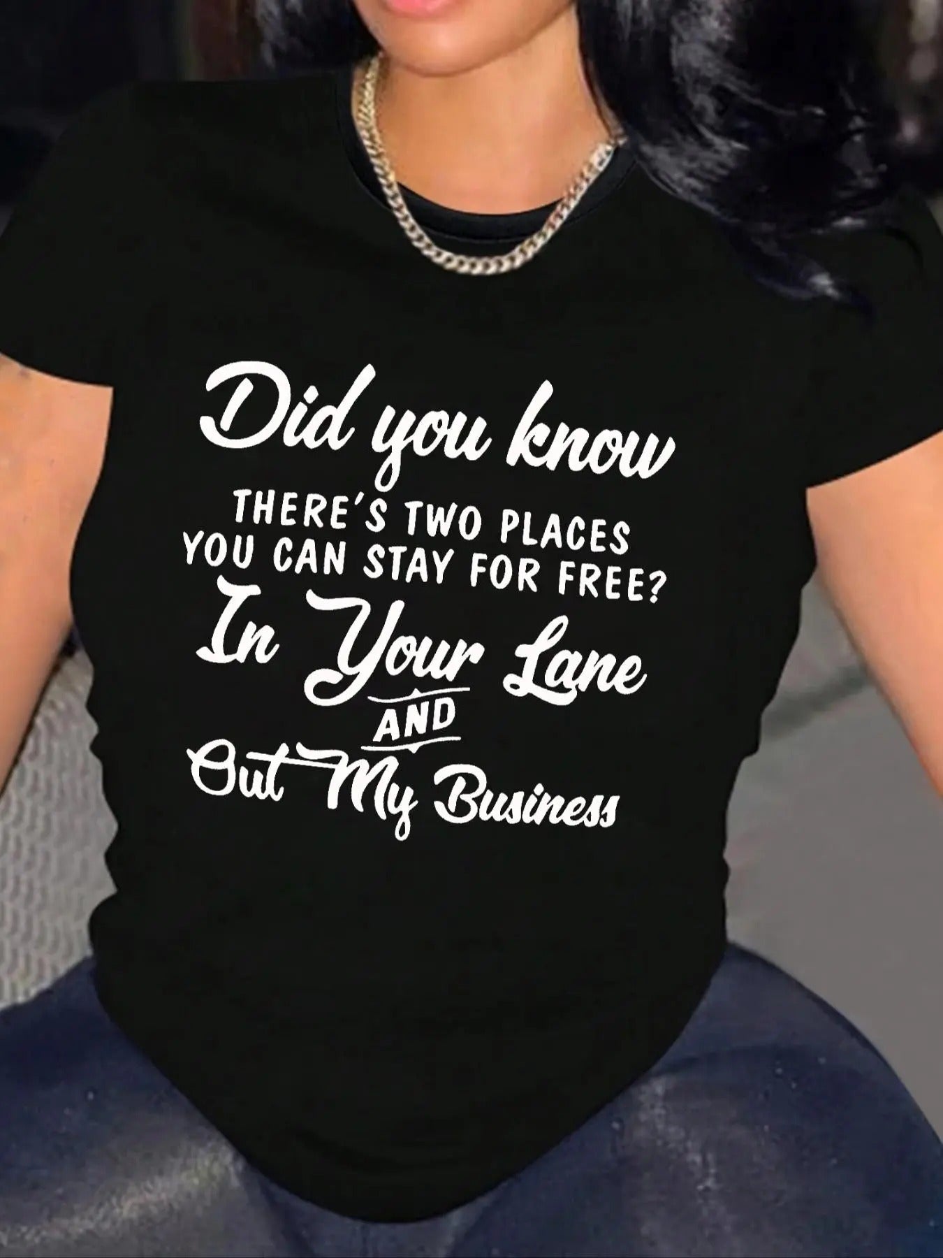 Women's Letter Print Round Neck Tee, Fashion Casual Crew Neck T-shirt for Daily Holiday Vacation Outdoor Wear, Ladies Clothes for Summerstyle{n002}2