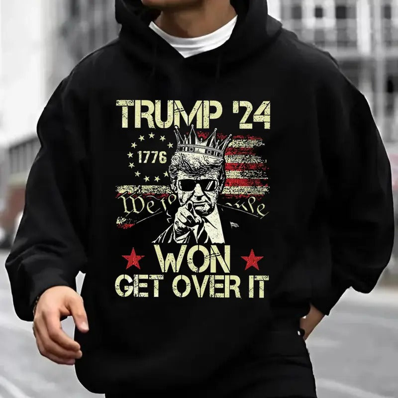 Won Get Over It Hoodie Casual Street Style Fleece Fabric Pullover Hooded Sweatshirt Top Trendy for Women for Men, Perfect Gift