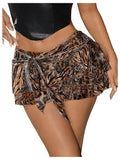 Y2K Cheetah Skirt Ruffle Leopard Mini Micro Skirt Mesh Going Out Party Rave Clubwear