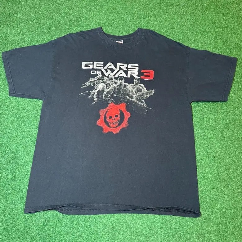 Y2K Gears of War 3 XBox Video Game Promo t-shirt rare classic video game hype Cotton Menswear Cotton Menswear Top Decoration