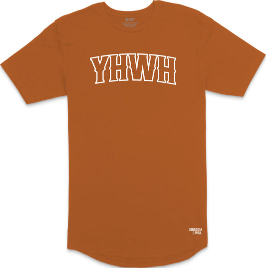 YHWH Long Body T-Shirt (Harvest & White)