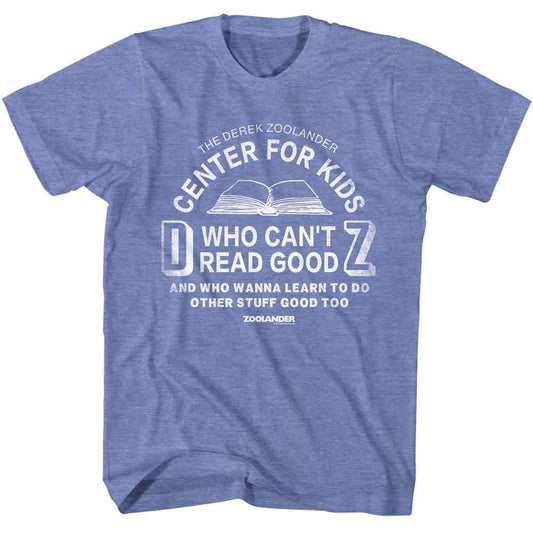 Zoolander - Center For Kids - American Classics - Light Blue Heather Adult Short Sleeve T-Shirt