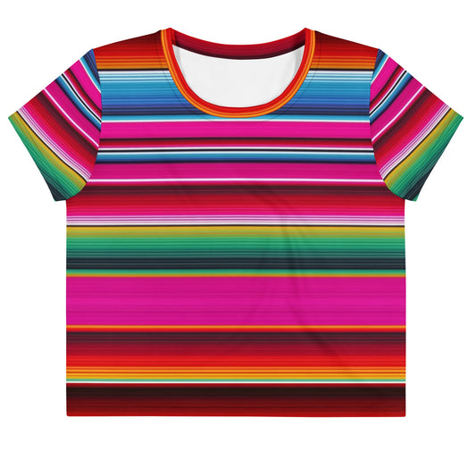 Hot Pink Serape WomenÃ¢â‚¬â„¢s All-Over Print Crop Tee
