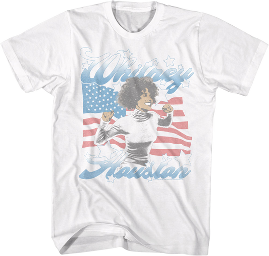 American Flag Whitney Houston T-Shirt