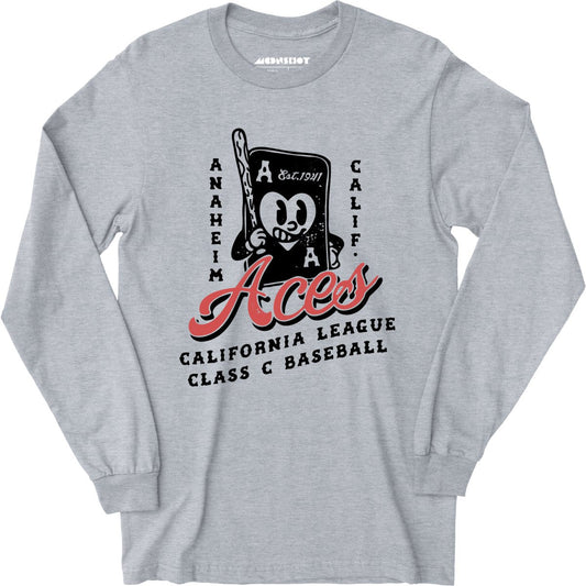 Anaheim Aces - California - Vintage Defunct Baseball Teams - Long Sleeve T-Shirt
