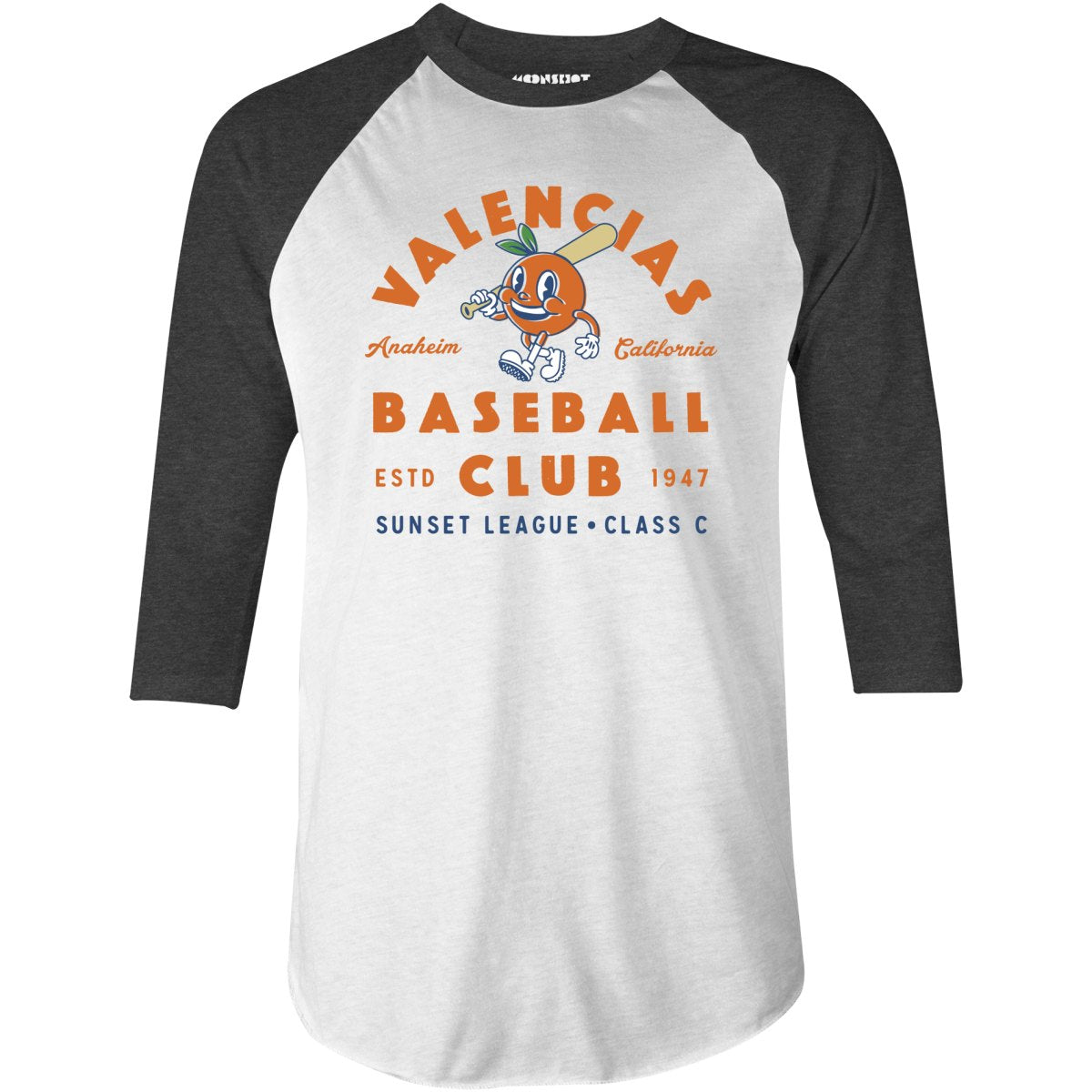 Anaheim Valencias - California - Vintage Defunct Baseball Teams - 3/4 Sleeve Raglan T-Shirt